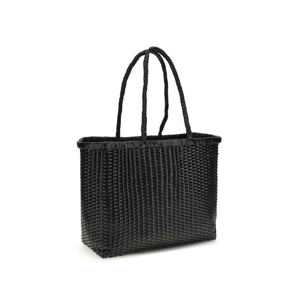 Dragon Diffusion Black Weave Big Tote Bag woven black tote front view