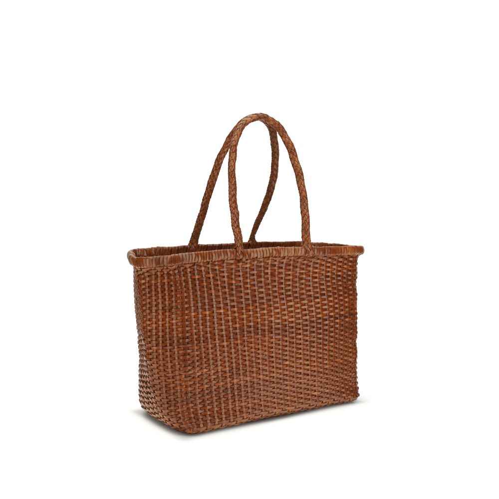 Dragon Diffusion Big Weave Brown Tote Bag, woven straw, front view
