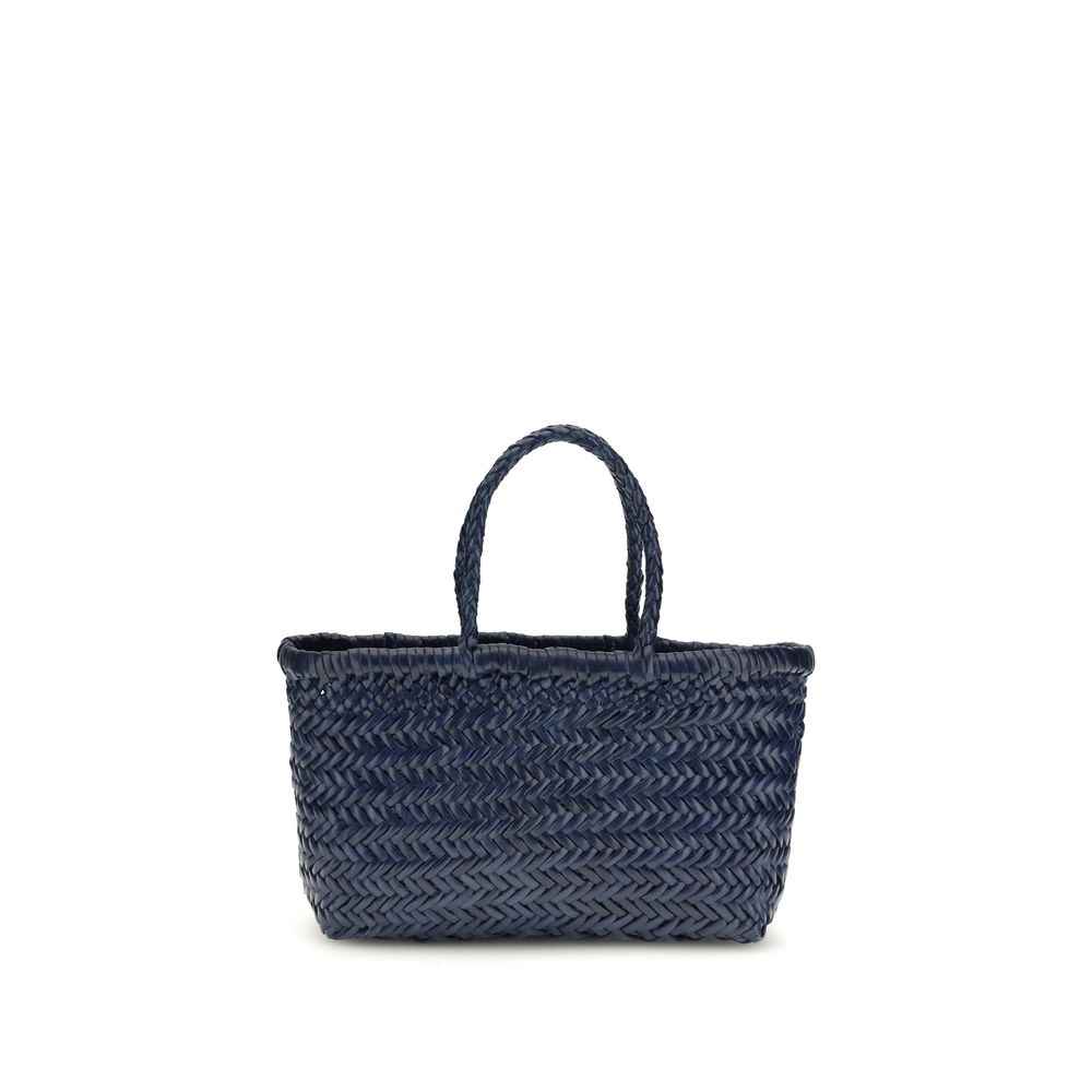 Dragon Diffusion Blue Bamboo Triple Jump Small Tote Bag, blue bamboo weave tote, front view