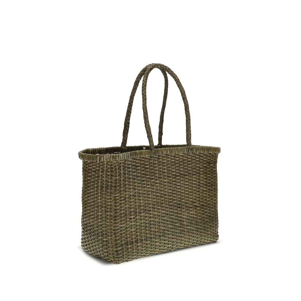 Dragon Diffusion Weave Big Tote Bag, brown woven straw, front view
