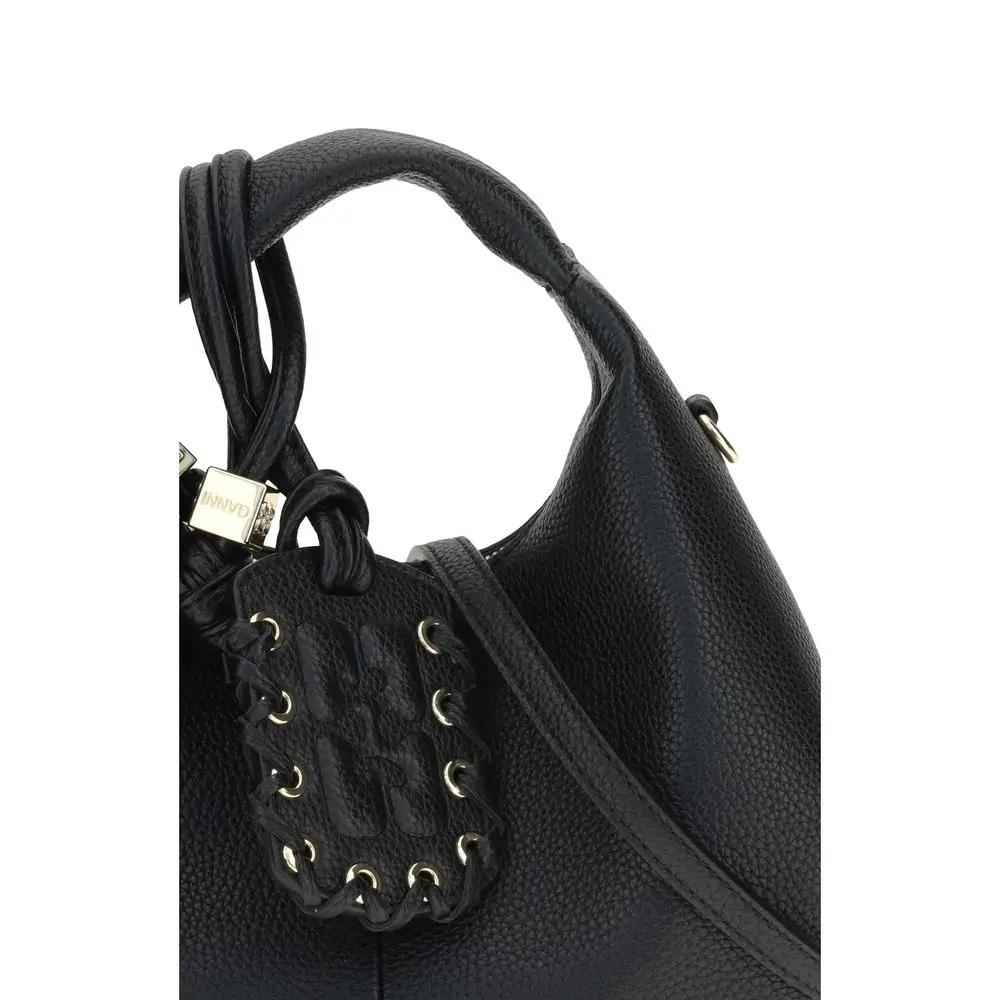 Ganni Black Butterfly Mini Hobo Bag