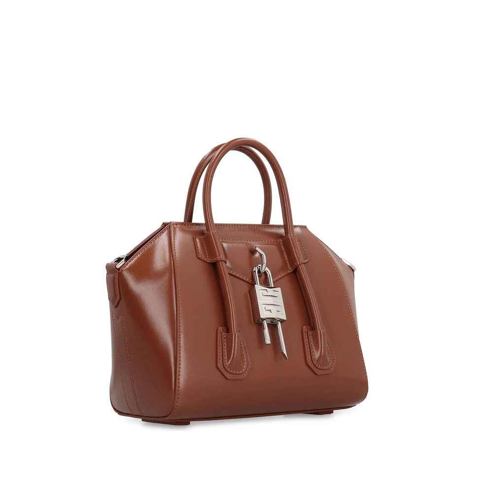 Givenchy Essential Boston Bag brown leather satchel front view