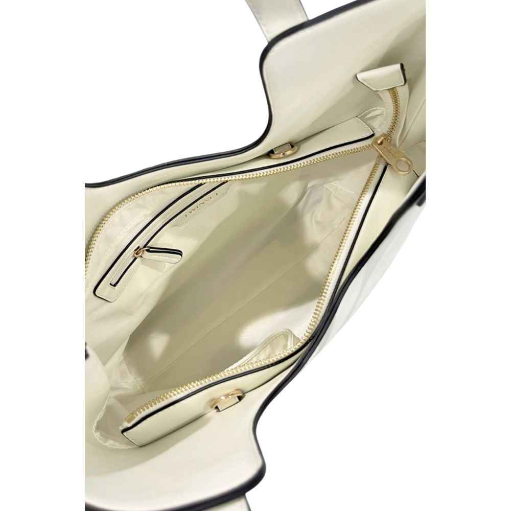 Twinset White PU Women Handbag cream interior view