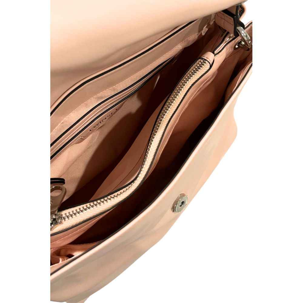 Twinset Pink PU Women Handbag, light pink color, interior view