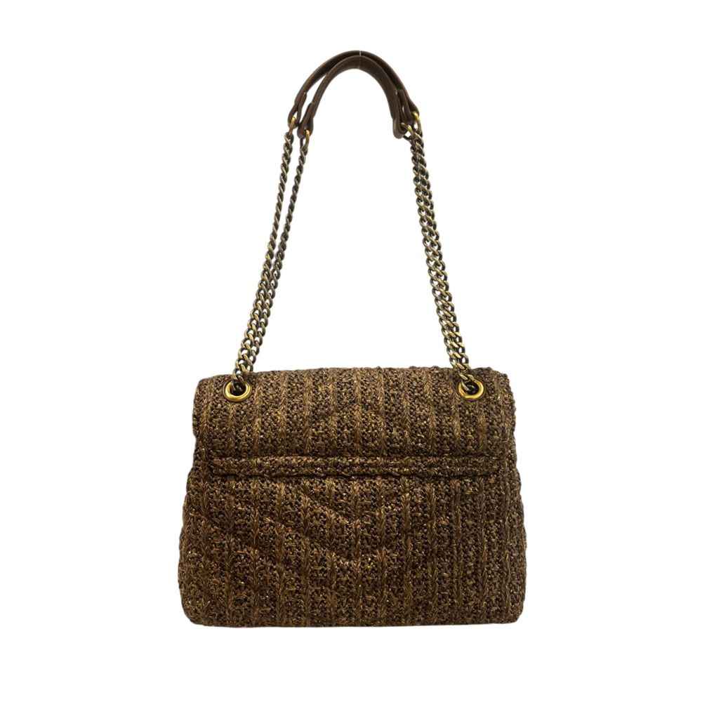 Twinset brown polypropylene crossbody bag with chain straps, front view