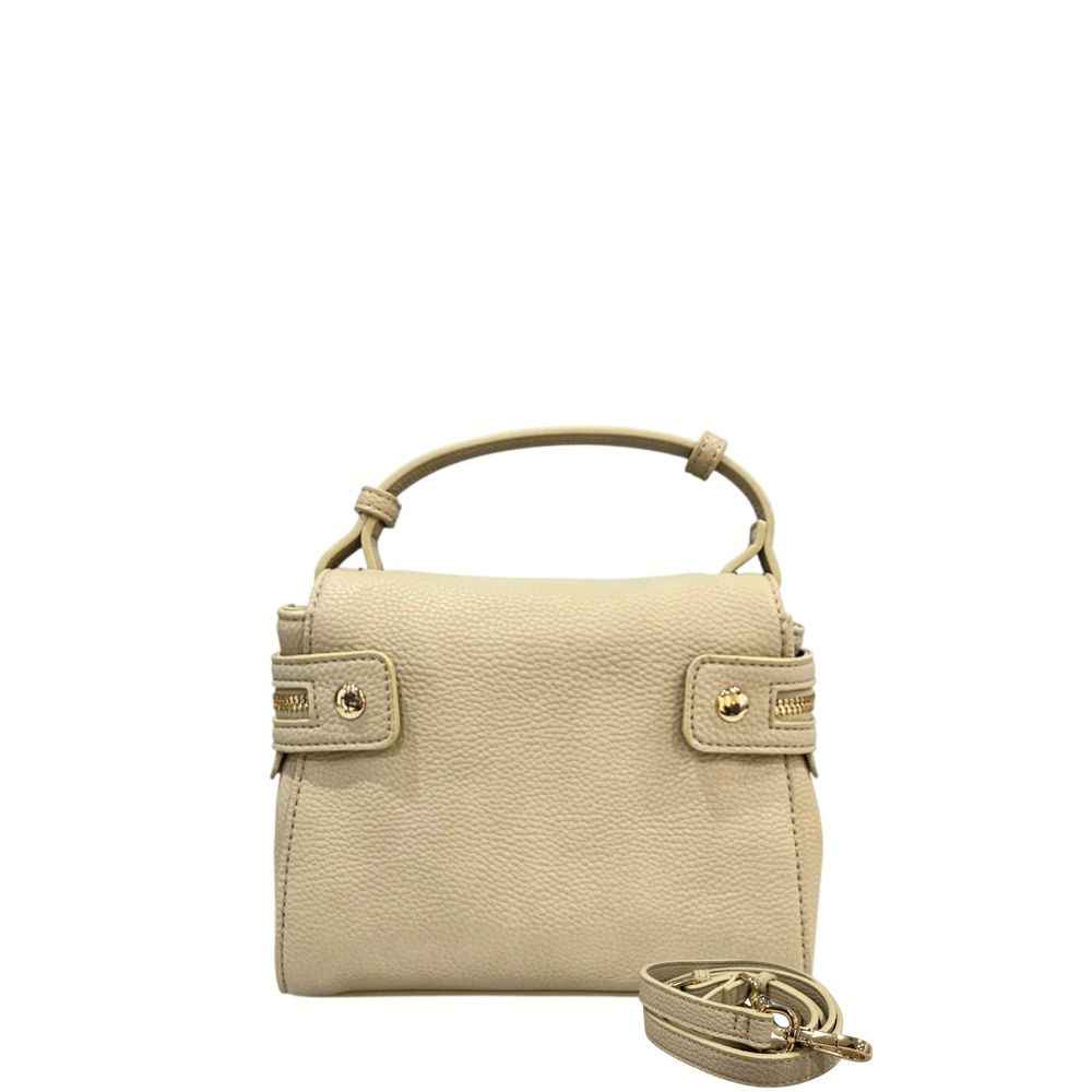Twinset beige polyethylene shoulder bag, mini handbag with adjustable strap, front view