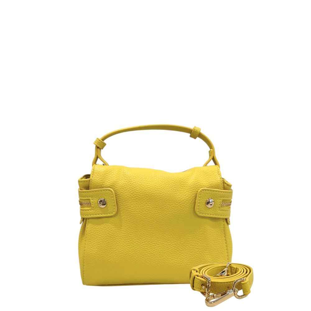 Twinset Bicolor Polyethylene Shoulder Bag yellow front view