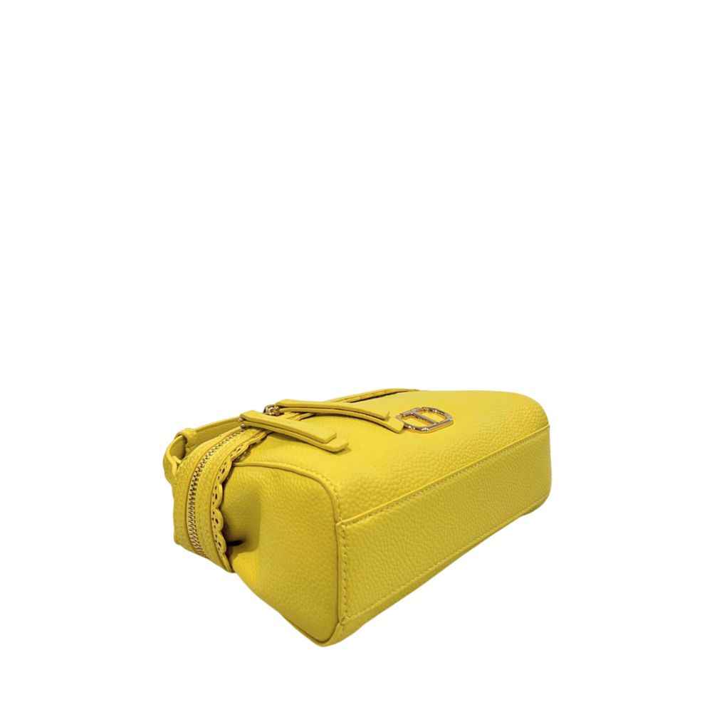 Twinset Bicolor Polyethylene Shoulder Bag yellow side view