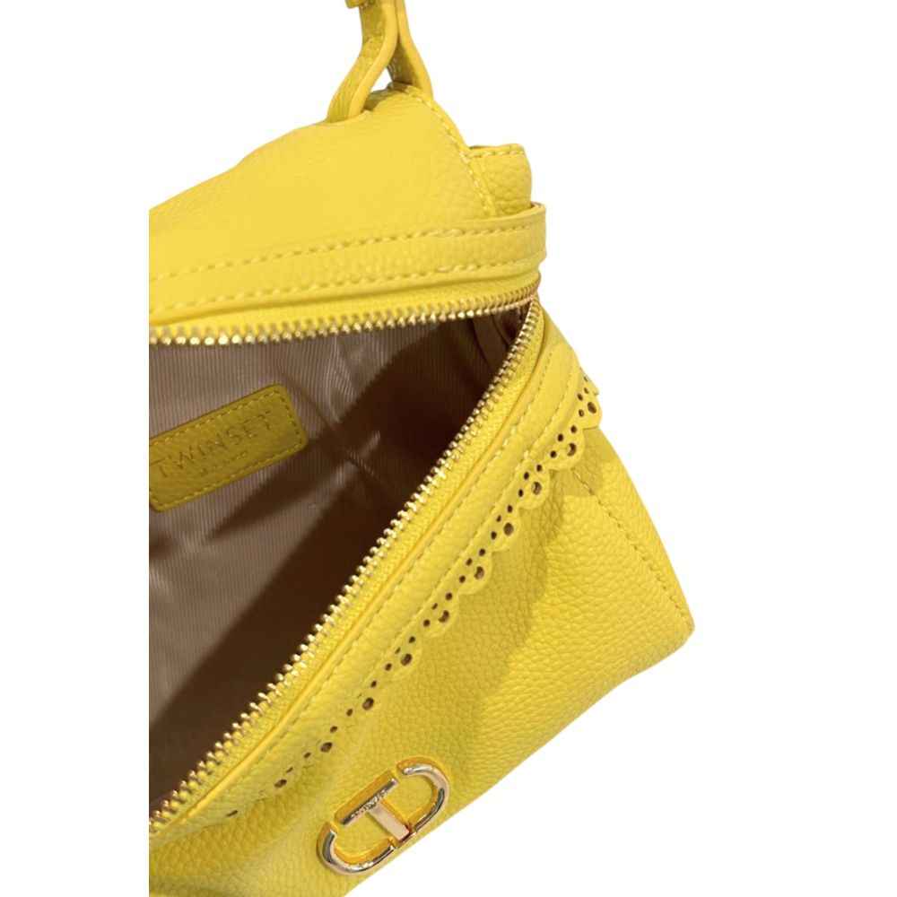 Twinset Bicolor Polyethylene Shoulder Bag yellow interior view