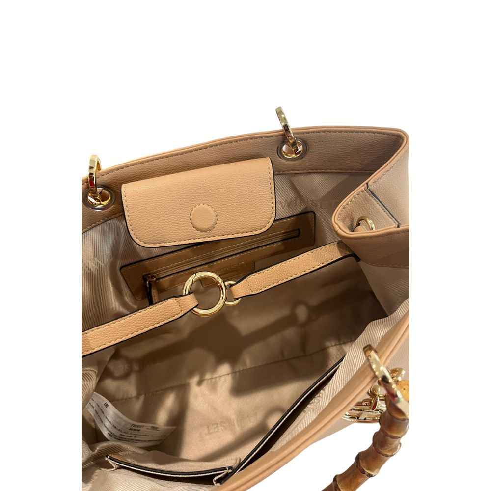 Twinset Brown PU Women Handbag shoulder bag with gold hardware interior view