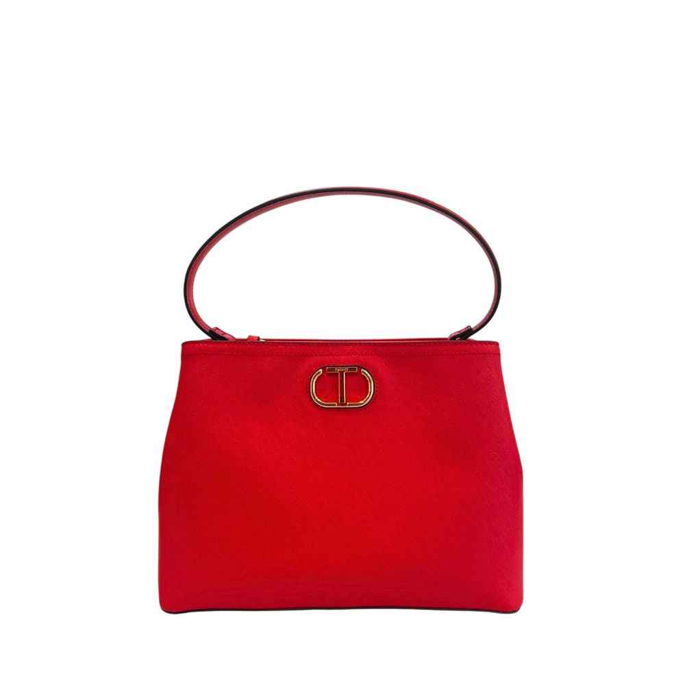 Twinset Red Leather Shoulder Bag front view