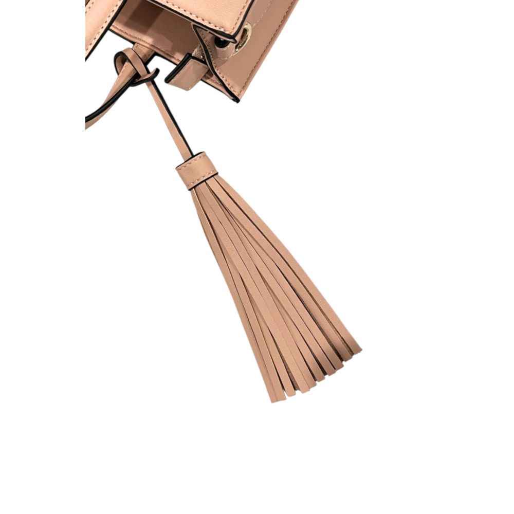 Twinset pink PU handbag with tassel, shoulder bag, front view