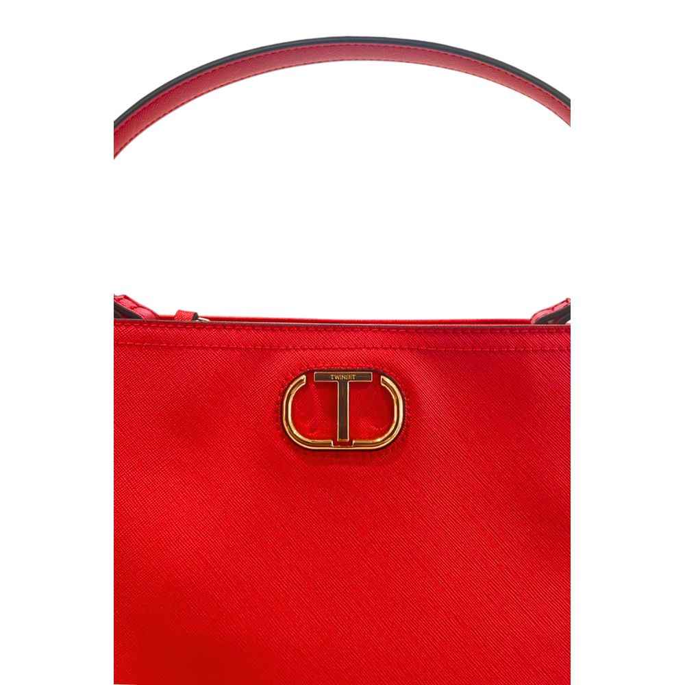 Twinset Red Shoulder Bag, saffiano leather, red color, shoulder bag front view