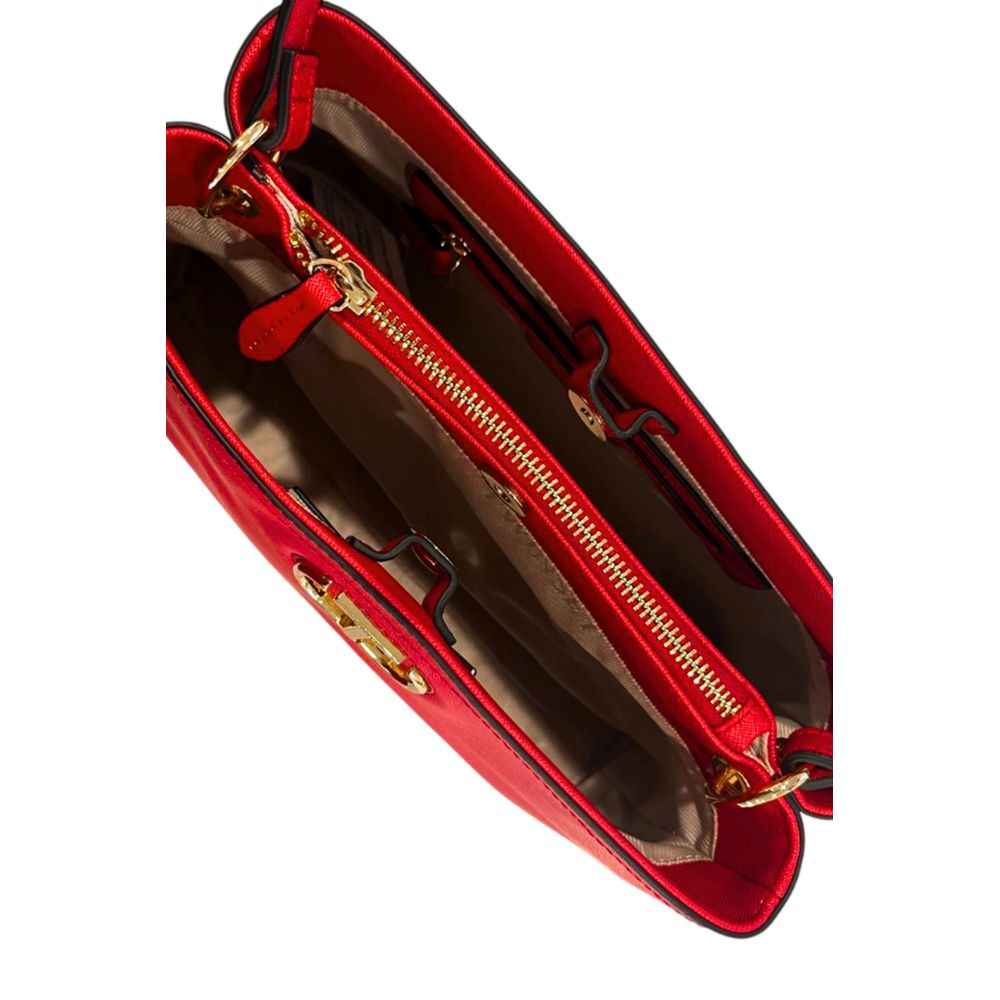 Twinset Red Shoulder Bag red leather interior view