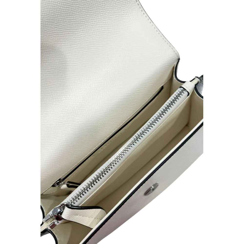 Twinset Mini White Shoulder Bag, white leather, interior view