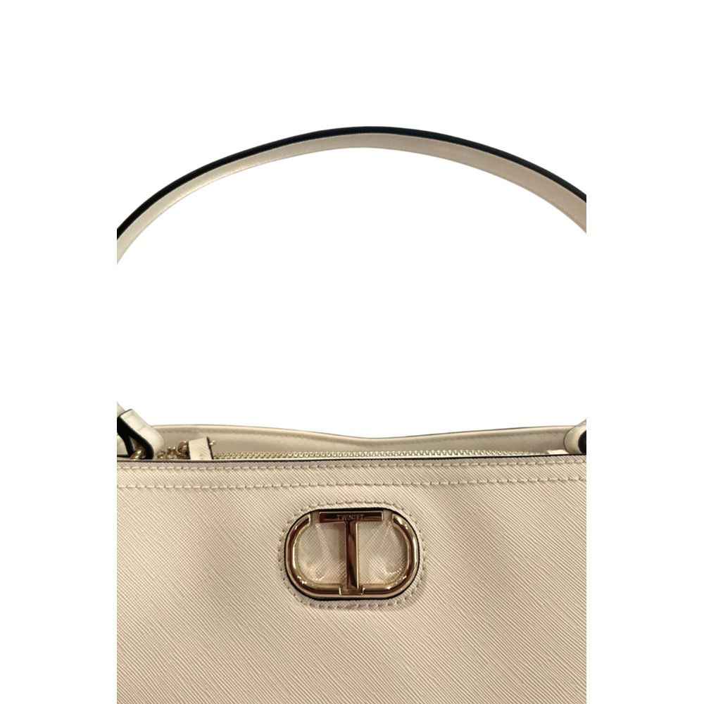 Twinset Medium White Handbag PU shoulder bag front view