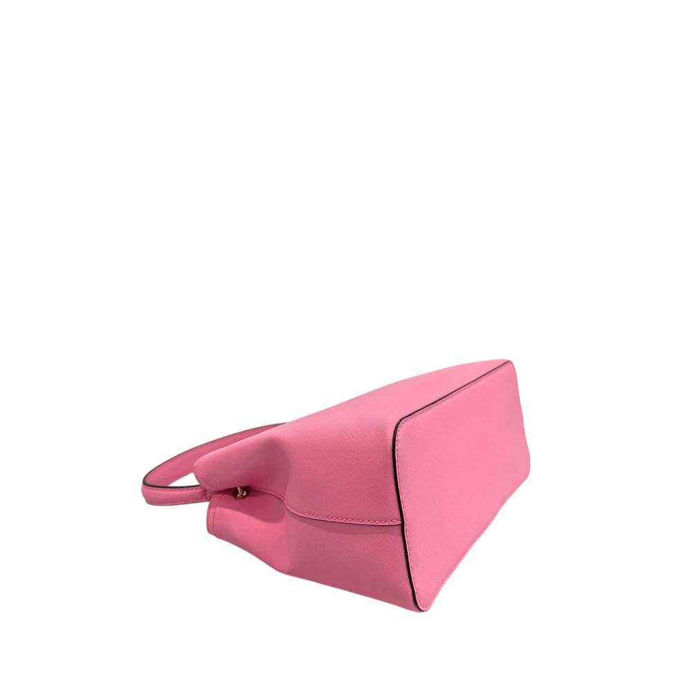 Twinset Pink PU Women Handbag, top-handle bag, pink PU leather, side view