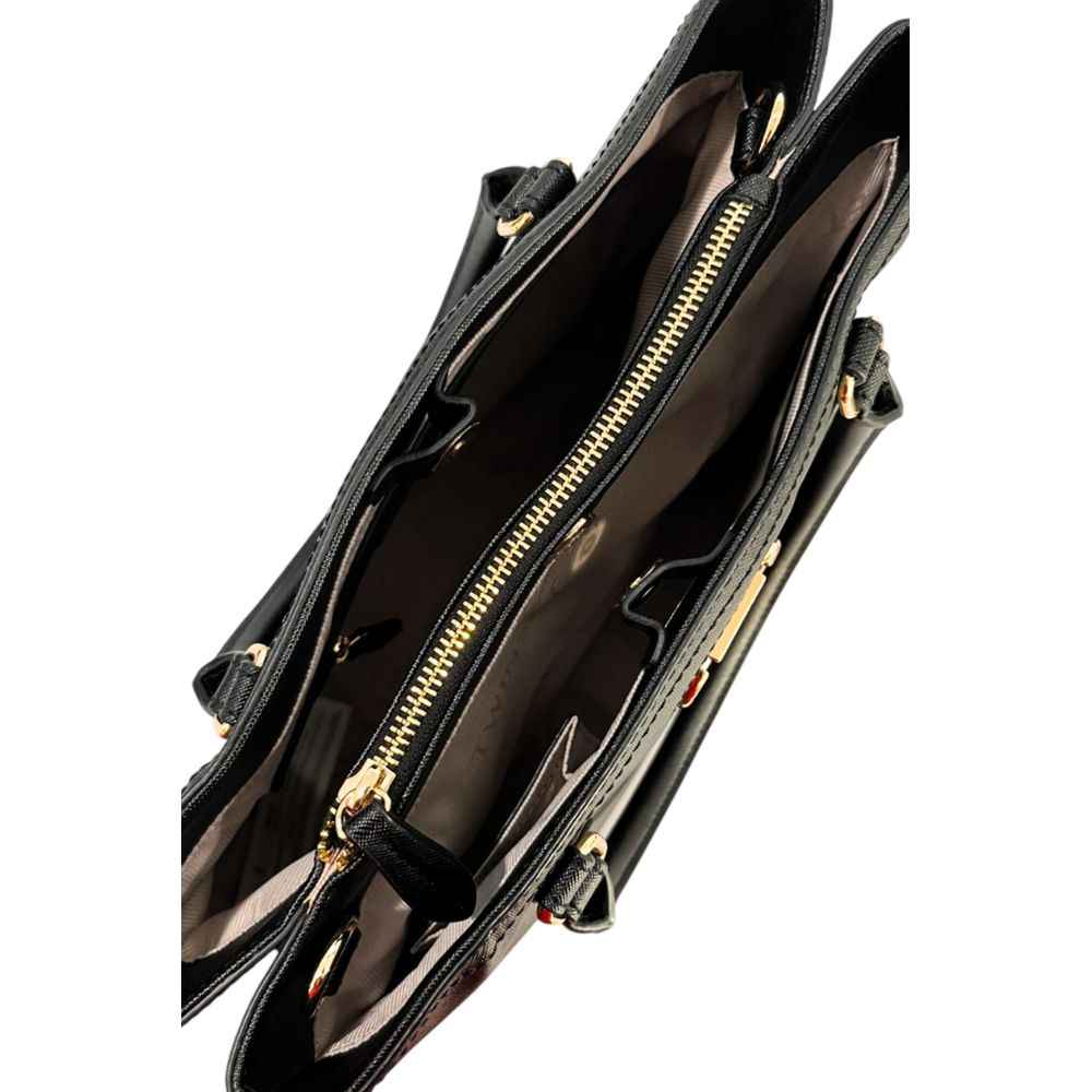 Twinset black polyurethane shoulder bag, interior view