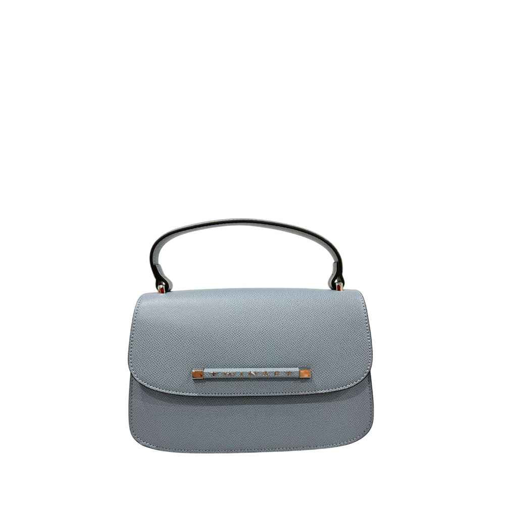 Twinset Blue Mini Handbag, azure PU shoulder bag, front view