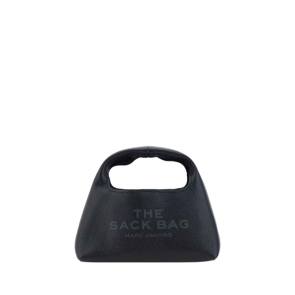 Marc Jacobs The Mini Sack Bag, black pebbled leather, shoulder bag, front view