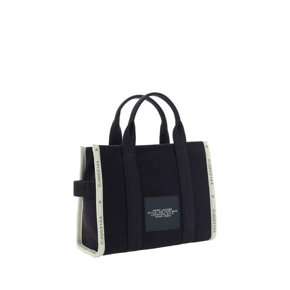 Marc Jacobs The Medium Tote Bag, black cotton canvas tote, front view