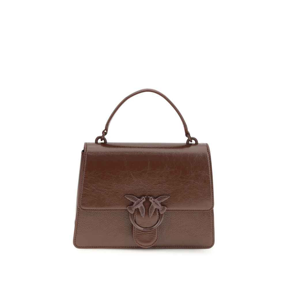 PINKO Love One Handbag, brown leather, shoulder bag, front view