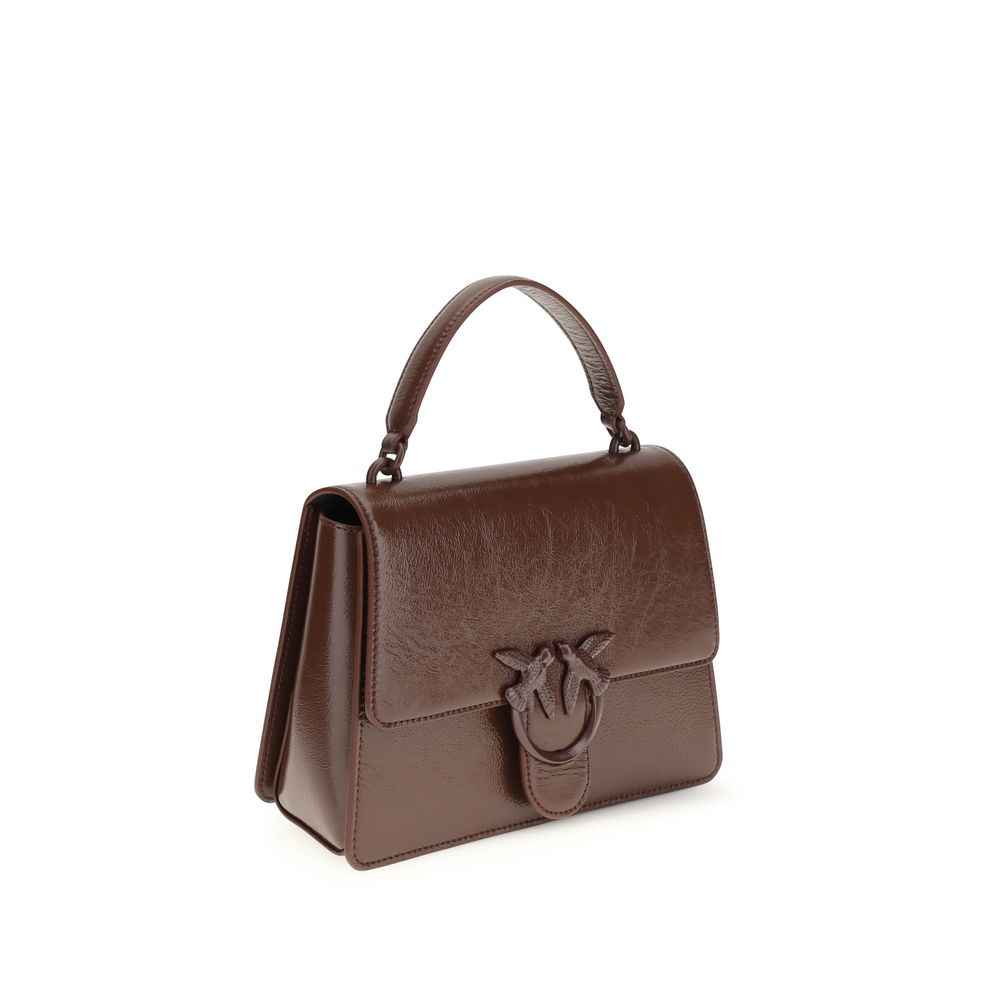 PINKO Love One Shoulder Bag brown leather, front view