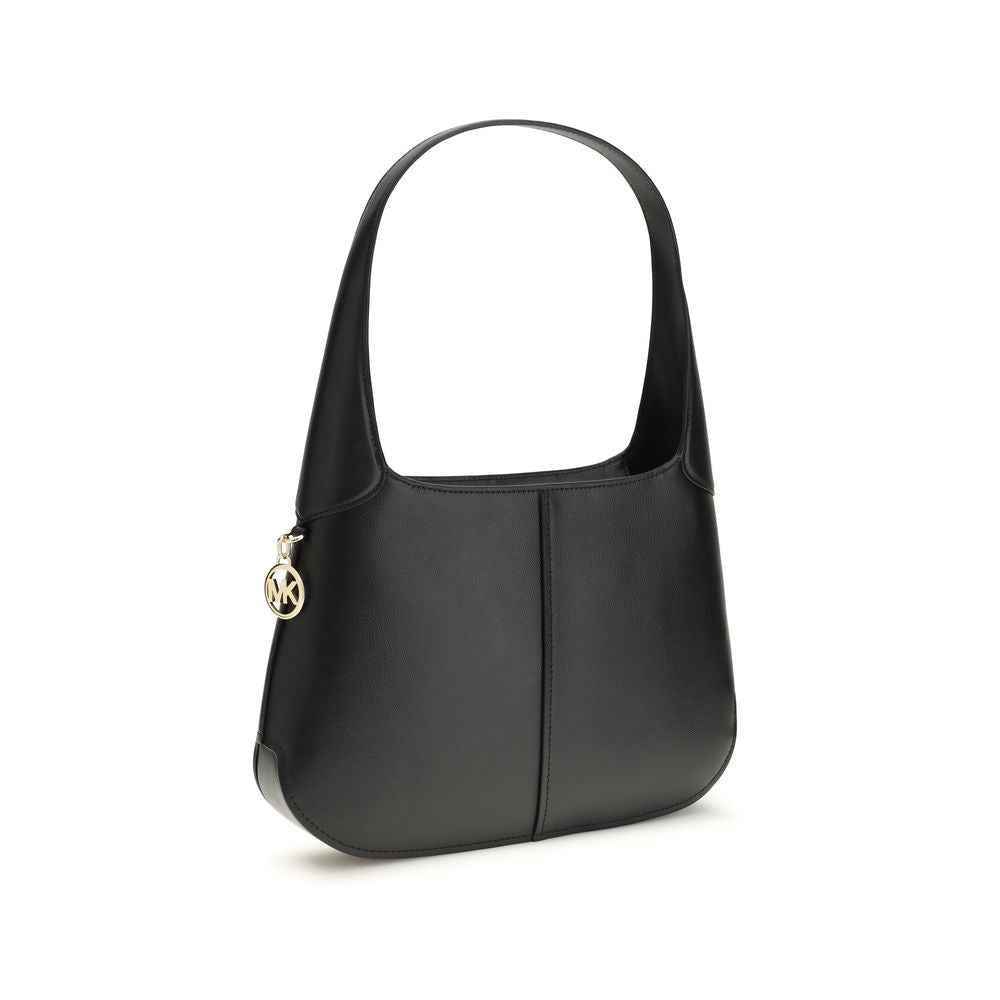 Michael Kors Large Alice Shoulder Bag, black leather, three-quarter front view