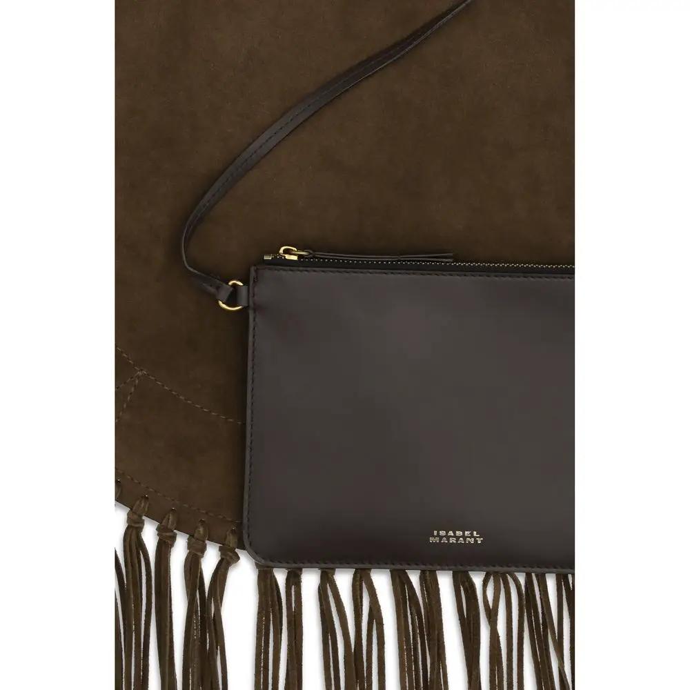 Isabel Marant Bos Taurus calf leather brown shoulder bag front view
