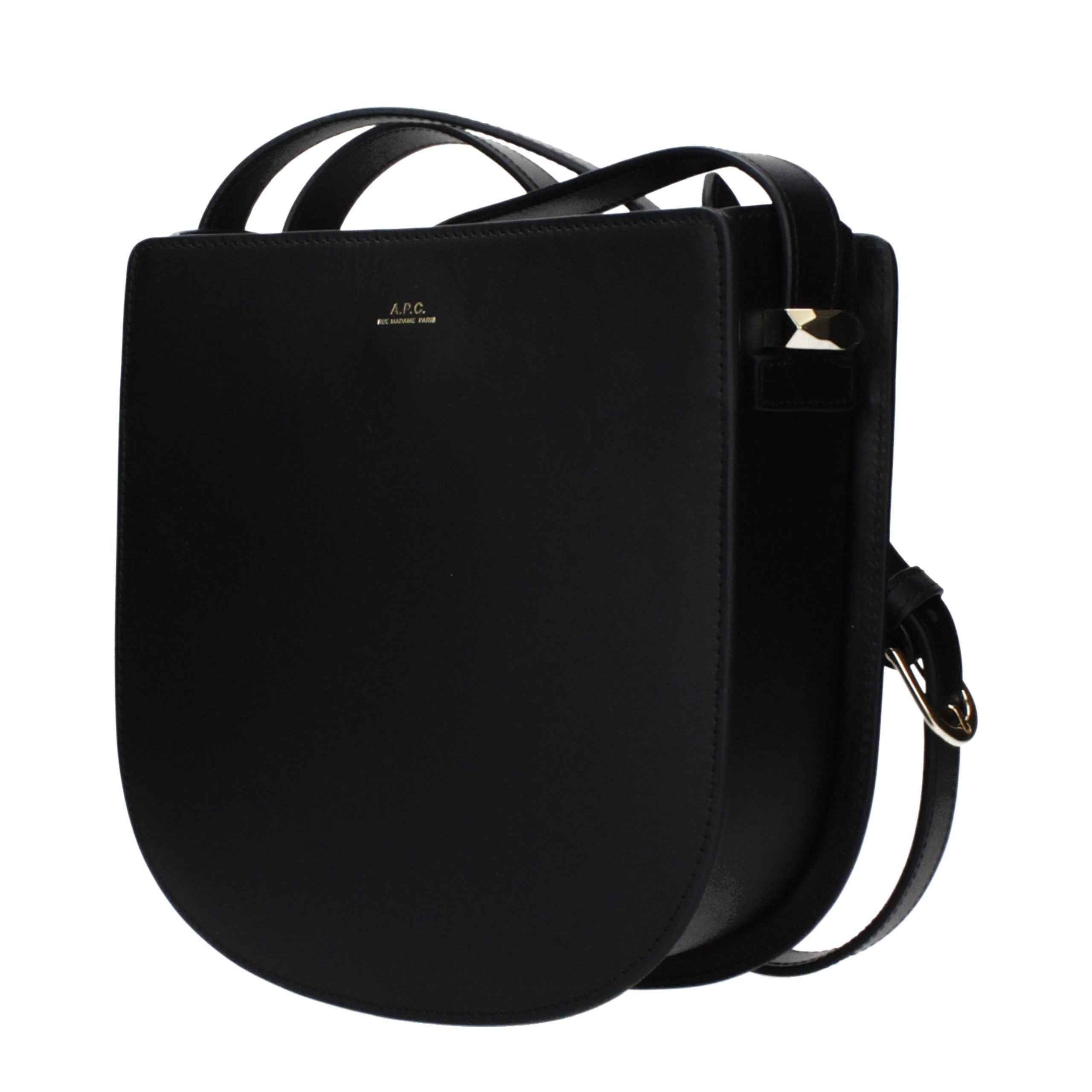 A.P.C. Black Leather Crossbody Bag