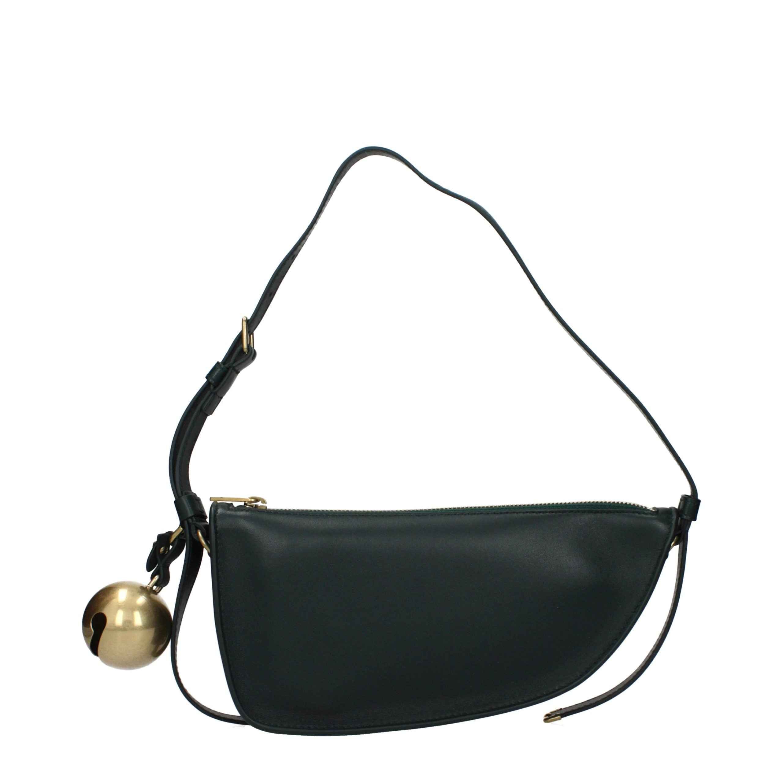 Burberry Green Leather Shoulder Bag