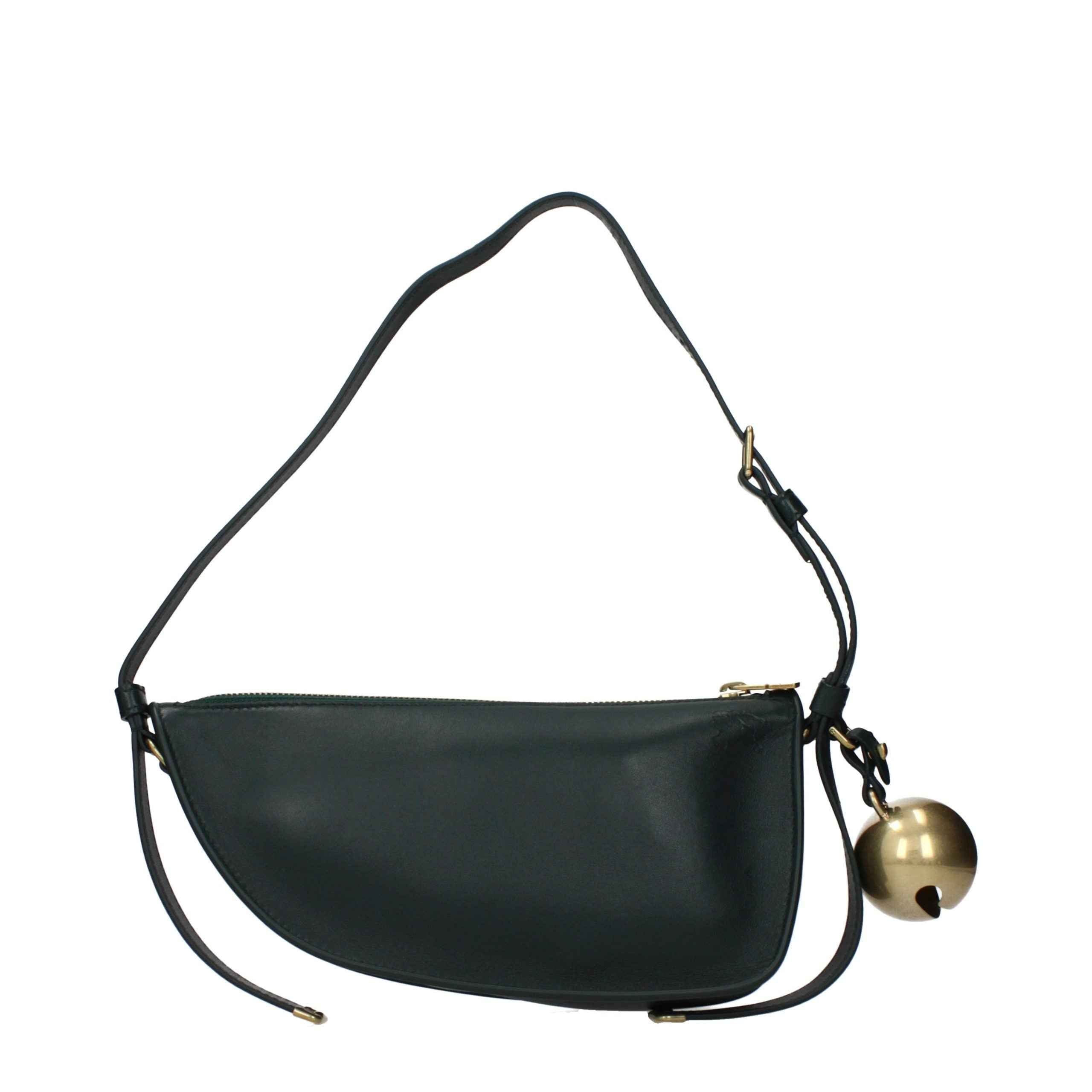 Burberry Green Leather Shoulder Bag