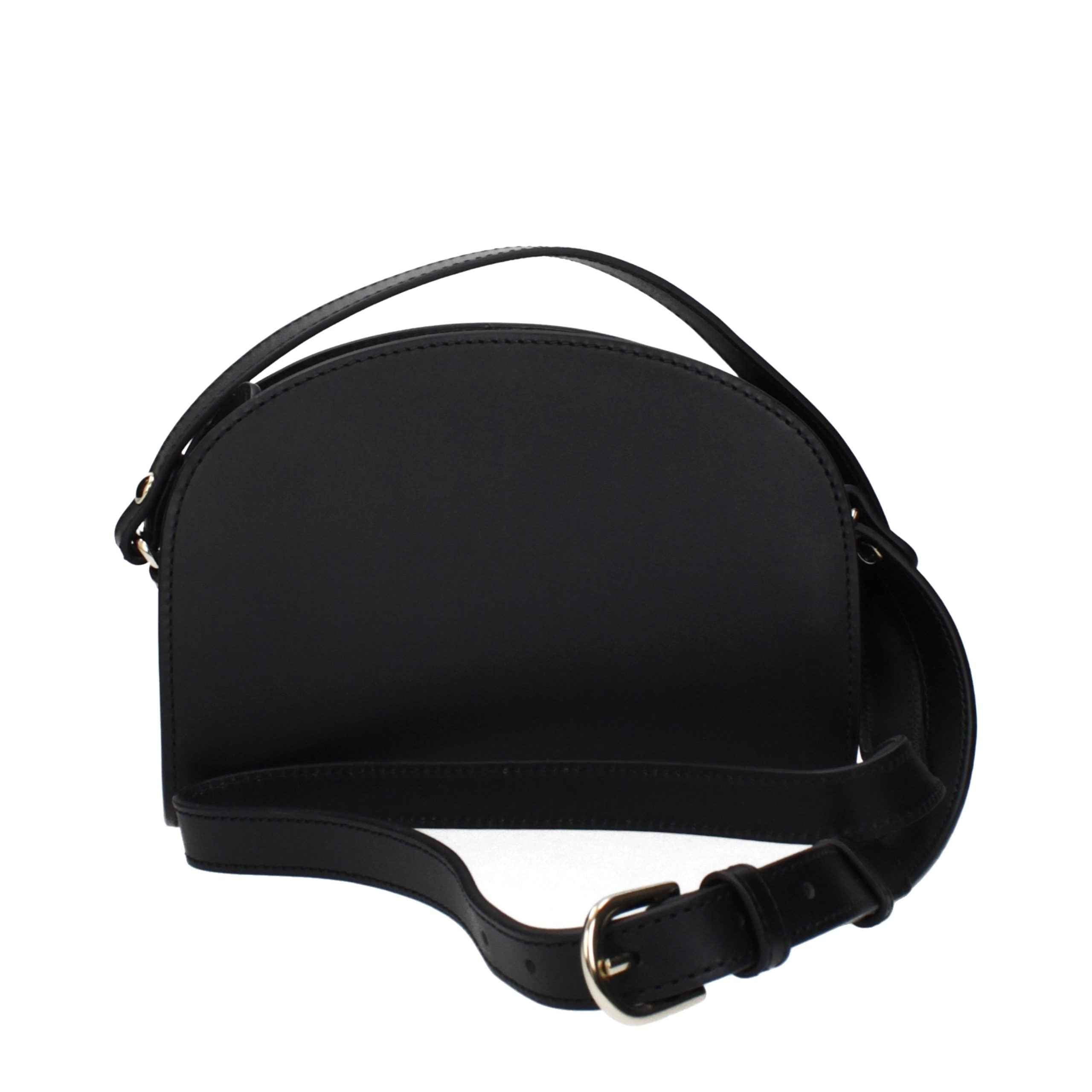 A.P.C. Black Leather Crossbody Bag