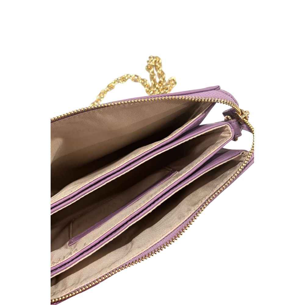 Twinset purple faux leather crossbody bag, interior view