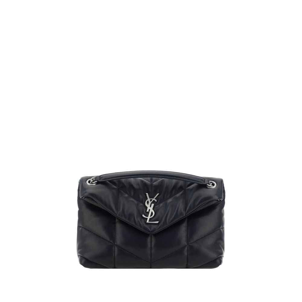 Saint Laurent LouLou black quilted leather shoulder bag, front view