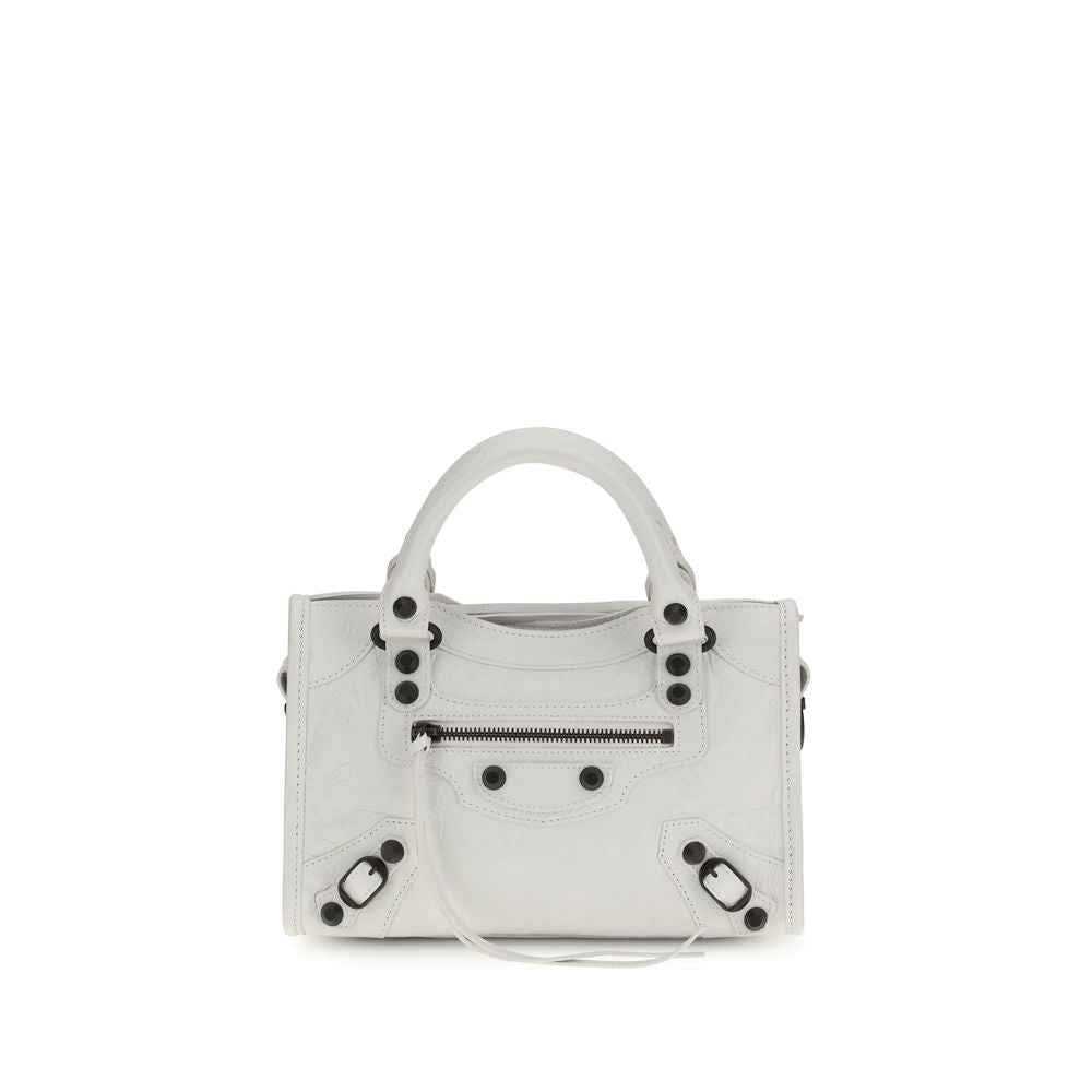 Balenciaga White Calf Leather Bos Taurus Handbag