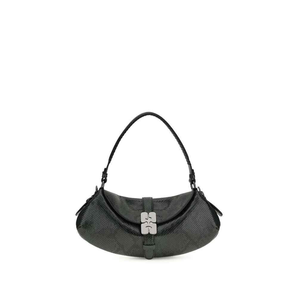 Ganni Blue Recycled Leather Shoulder Bag