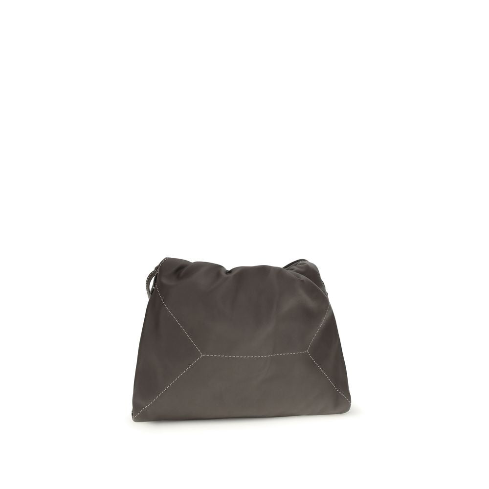 Brunello Cucinelli Bos Taurus shoulder bag in brown calf leather, front view
