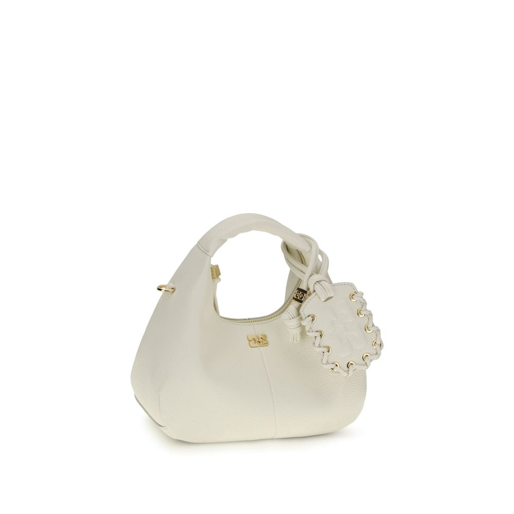 Ganni White  Mini Hobo Handbag