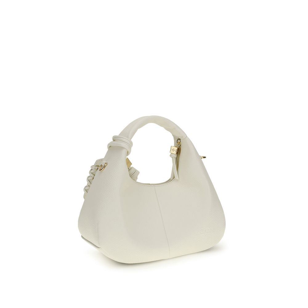 Ganni White  Mini Hobo Handbag