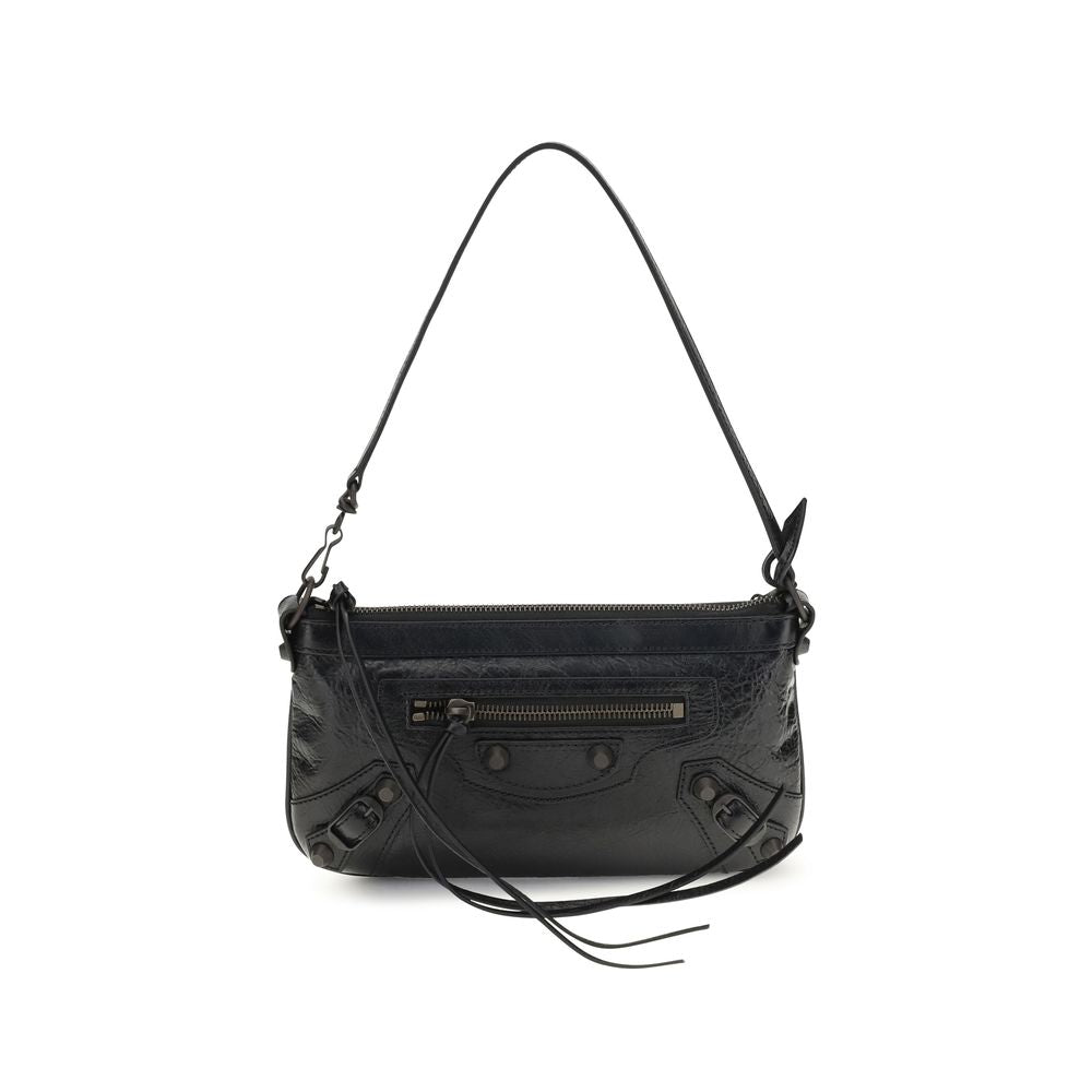 Balenciaga Ovis Aries shoulder bag in black lamb leather, front view