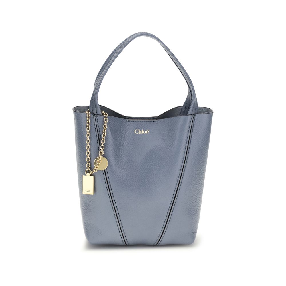 Chloé Bos Taurus blue calf leather shoulder bag front view
