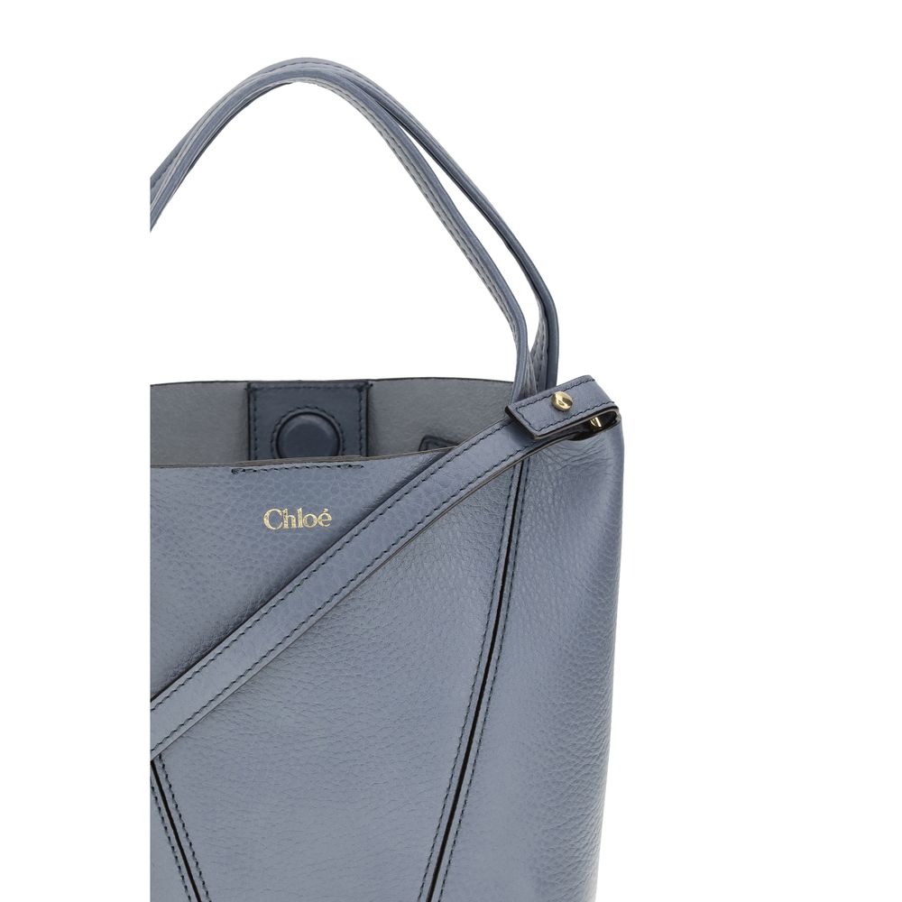 Chloé Bos Taurus blue calf leather shoulder bag, front view