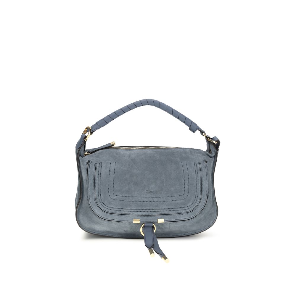 Chloé Bos Taurus Shoulder Bag in blue calf leather, front view