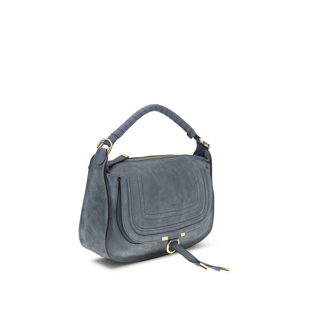 Chloé Bos Taurus blue calf leather shoulder bag, front view