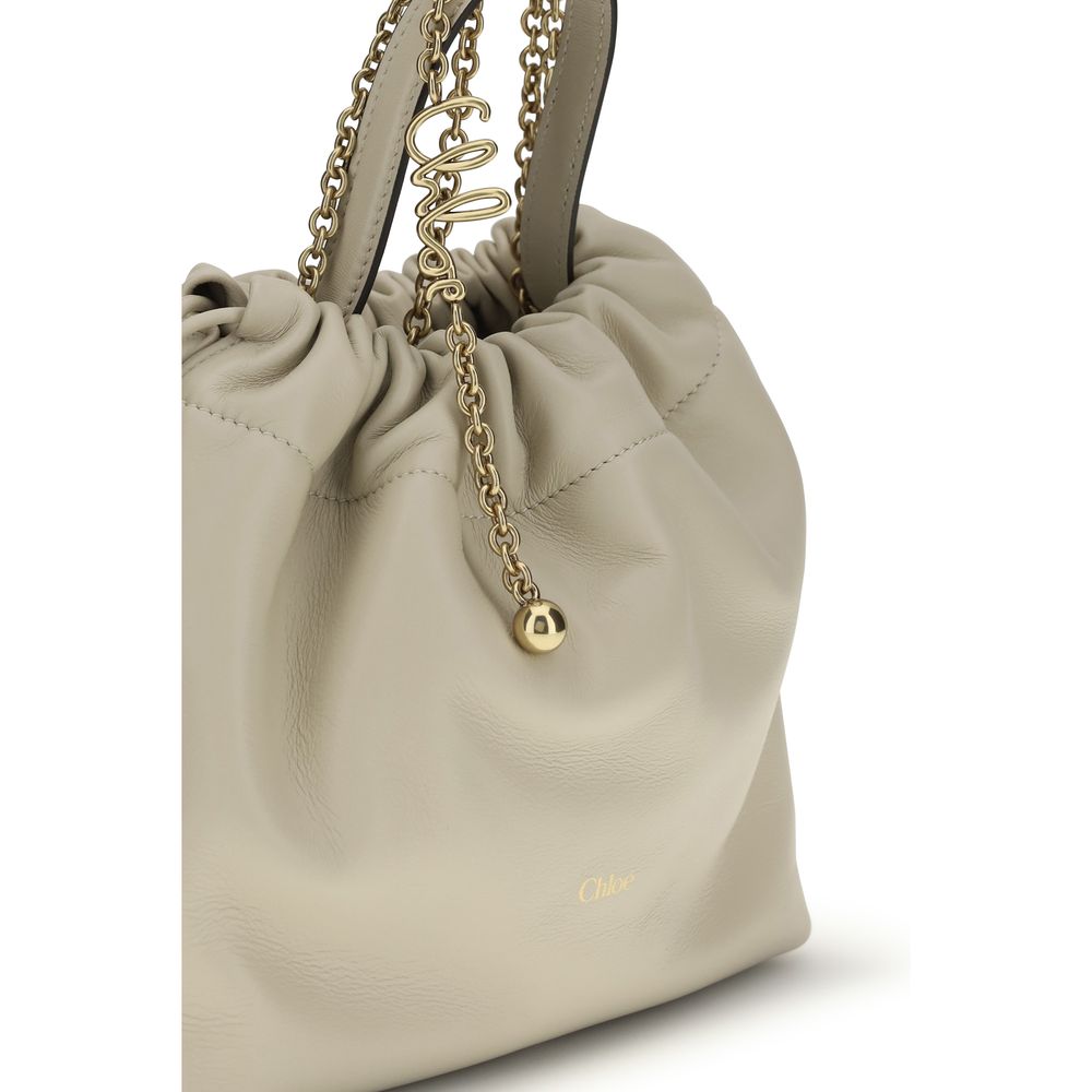 Chloé Beige Icons Leather Chain Shoulder Bag