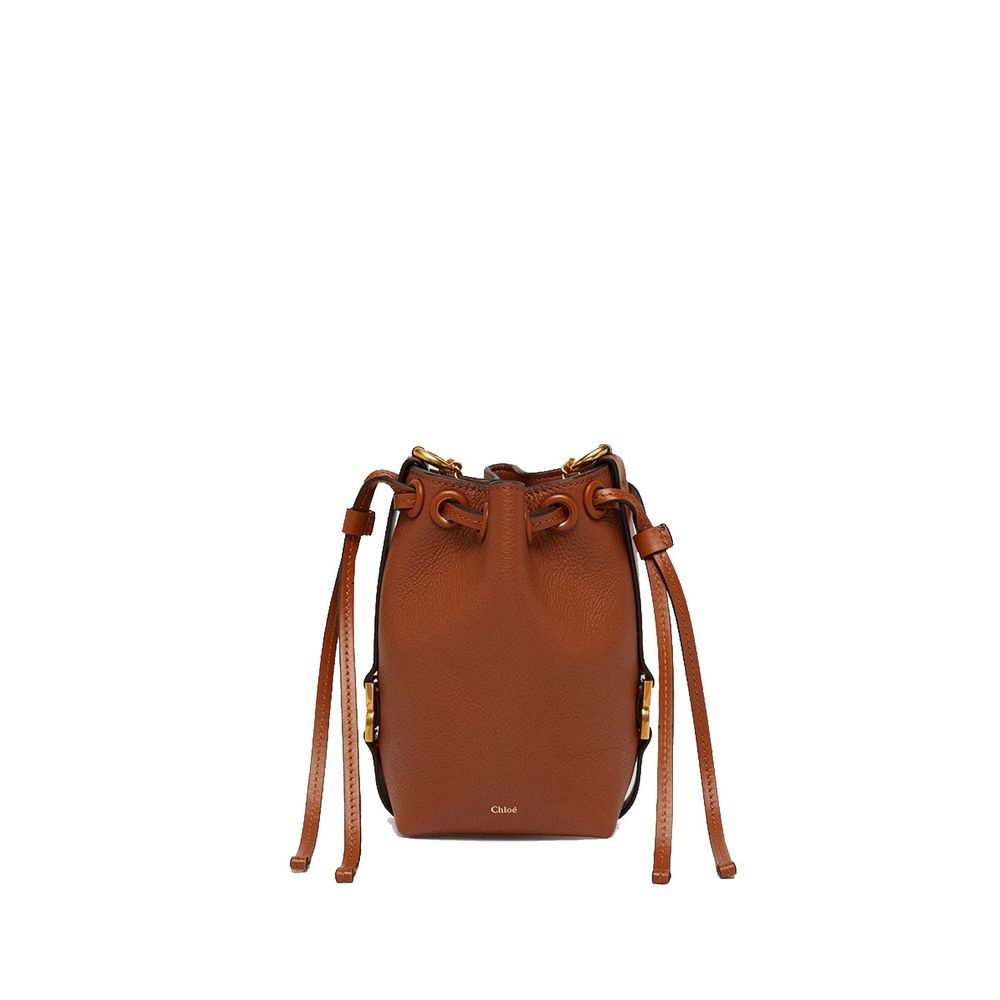 Chloé Brown Micro Marcie Bucket Bag