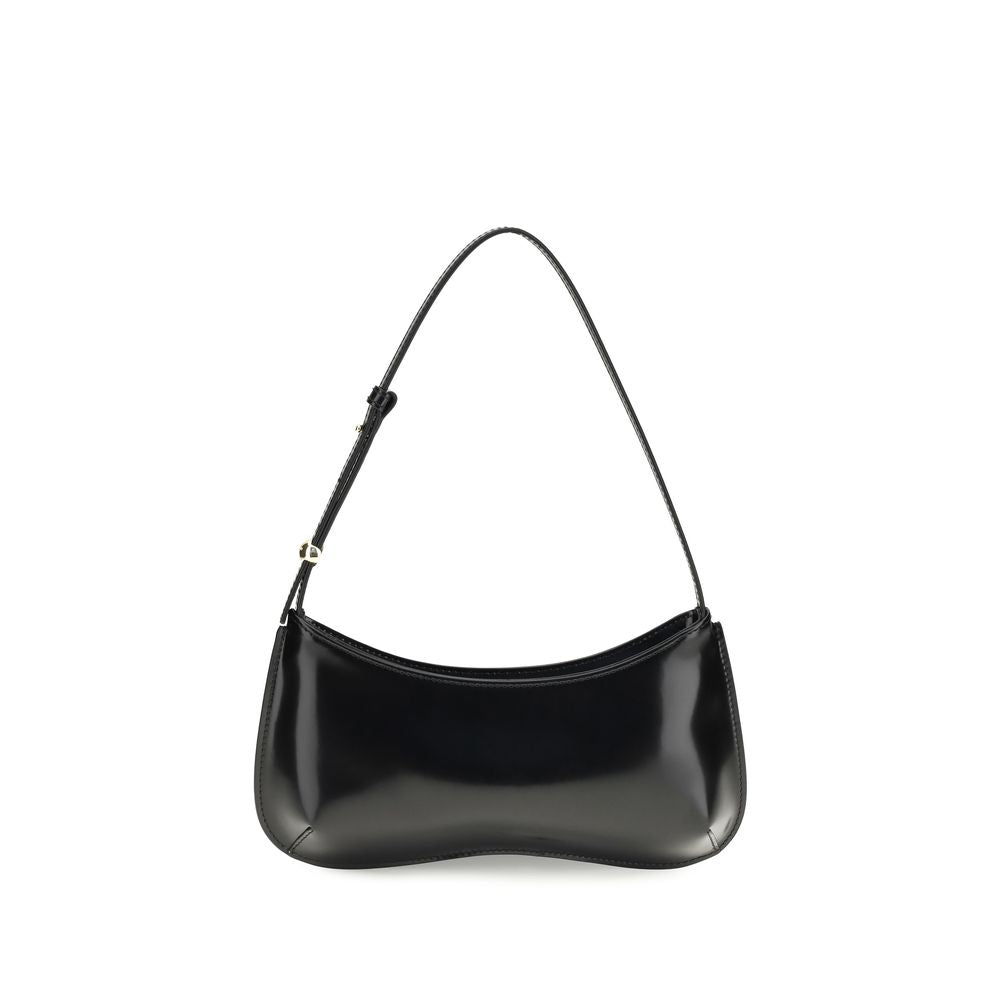 Jacquemus Bos Taurus shoulder bag, black calf leather, front view