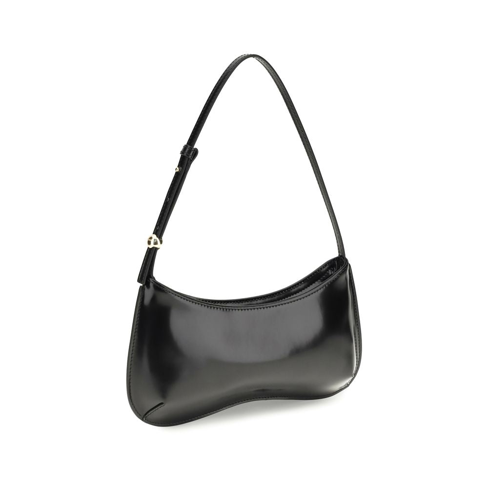 Jacquemus Bos Taurus black calf leather shoulder bag, front view