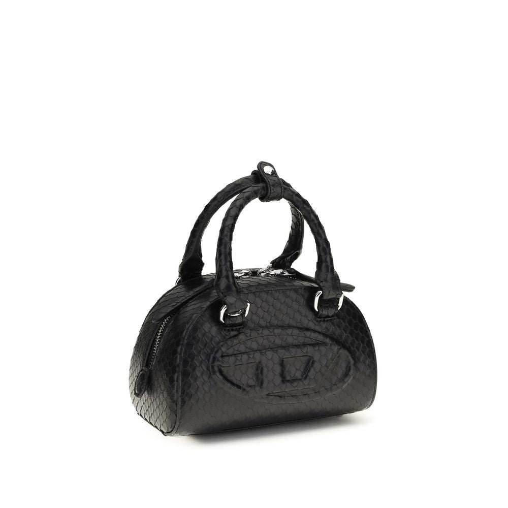 Diesel Bos Taurus black calf leather handbag, top-handle bag, side view